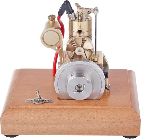 طراز KooteyyBhyy Engine Model Kit ، 1.6cc ماء ميني ميني 4 من البنزين السكتة الدماغية نموذج الاحتراق الداخلي مع قاعدة خشبية ، طقم بناء الهندسة الجذعية الإبداعية in Kuwait