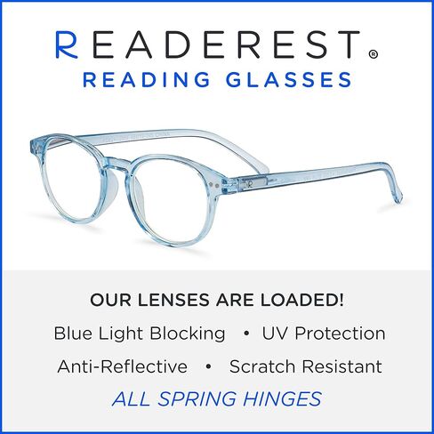 Readerest Round Blue Light Blocking Reading Glasses (Tortoise, 3.75 Magnification) - Anti Glare, Anti Eyestrain, UV Protection - Fashionable for Men and Women in Kuwait