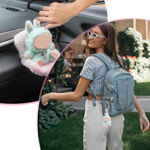 Doll Car Seat Compatible with Bubudoll, Small Seat for 10-17cm Blind Box Toys, Including Air Vent Clip, Desktop Stand, Adjustable Safety Strap, Airflow-Friendly Design, Ideal Car Decor Gifts(Pink) in Kuwait