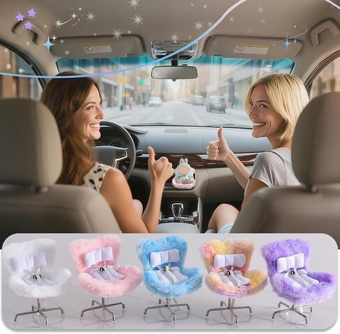 Doll Car Seat Compatible with Bubudoll, Small Seat for 10-17cm Blind Box Toys, Including Air Vent Clip, Desktop Stand, Adjustable Safety Strap, Airflow-Friendly Design, Ideal Car Decor Gifts(Pink) in Kuwait