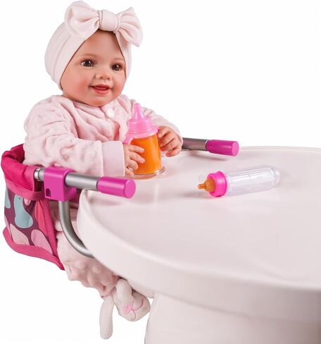 Babeside Baby Baby Doll Table مقعد للدمى 12-20 بوصة ، وملحقات كرسي دمية الأطفال ، وأثاث دمية الطفل ، والأثاث المناسب للدمى حديثي الولادة الأولاد والبنات in Saudi Arabia