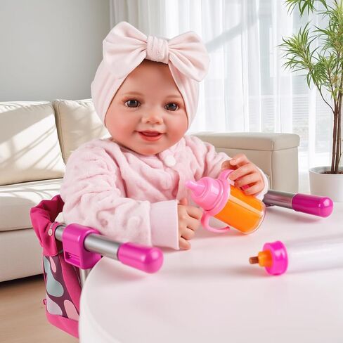 Babeside Baby Baby Doll Table مقعد للدمى 12-20 بوصة ، وملحقات كرسي دمية الأطفال ، وأثاث دمية الطفل ، والأثاث المناسب للدمى حديثي الولادة الأولاد والبنات in Saudi Arabia