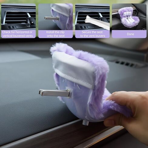 Doll Car Seat Compatible with Bubudoll, Small Seat for 10-17cm Blind Box Toys, Including Air Vent Clip, Desktop Stand, Adjustable Safety Strap, Airflow-Friendly Design, Ideal Car Decor Gifts(Pink) in Kuwait