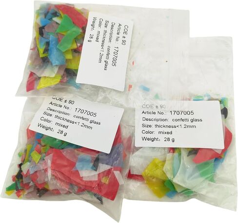 50g （1.76oz） Coe90 Millefiori Glass ، 110pcs الزجاج القابل للانصهار للفرن الميكروويف لحرف DIY ، مشاريع زجاجية ملون ، لوازم صنع المجوهرات (Millefiori Glass) in Saudi Arabia