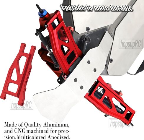 ترقيات جزء ل 1/10 Rustler 4x4/Rustler 4x4 VXL ، ذراع تعليق الألومنيوم ، كتلة العجلات ، كتل التوجيه ، ناقلات محاور التوجيه الخلفية ، جرس التوجيه ، قفزة برج الصدمة ، الأحمر in Saudi Arabia