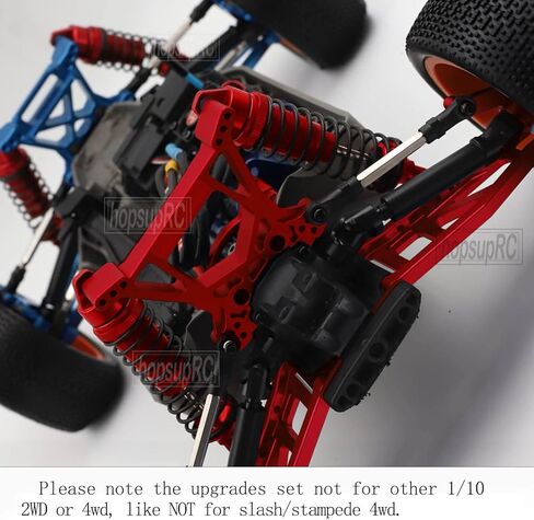 ترقيات جزء ل 1/10 Rustler 4x4/Rustler 4x4 VXL ، ذراع تعليق الألومنيوم ، كتلة العجلات ، كتل التوجيه ، ناقلات محاور التوجيه الخلفية ، جرس التوجيه ، قفزة برج الصدمة ، الأحمر in Saudi Arabia