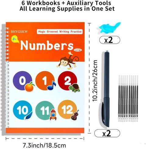 Magic Grooved Writing Practice Books for Kids with Earning Ink Bens Grips ، Forkbooks Handbriting Formbooks 6 PCS Books Practice Practice ، Tracing Tracing Books for Ristergarten Ages 3-8 in Saudi Arabia