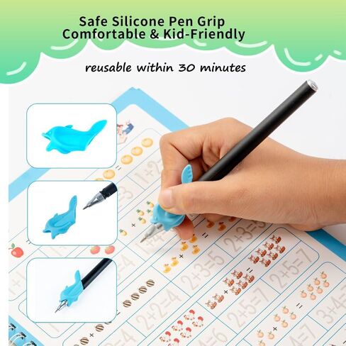 Magic Grooved Writing Practice Books for Kids with Earning Ink Bens Grips ، Forkbooks Handbriting Formbooks 6 PCS Books Practice Practice ، Tracing Tracing Books for Ristergarten Ages 3-8 in Saudi Arabia
