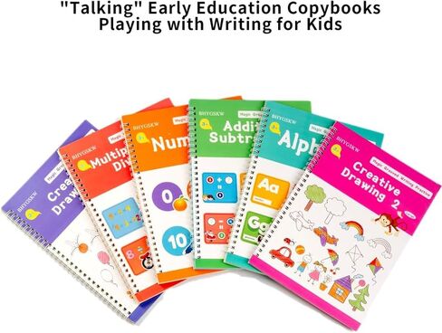 Magic Grooved Writing Practice Books for Kids with Earning Ink Bens Grips ، Forkbooks Handbriting Formbooks 6 PCS Books Practice Practice ، Tracing Tracing Books for Ristergarten Ages 3-8 in Saudi Arabia