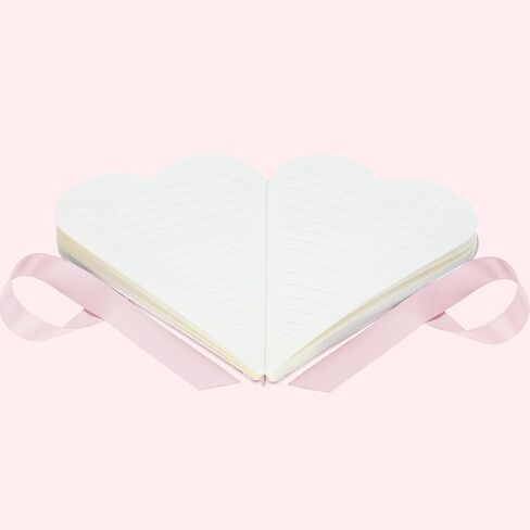Navkejon Heart Shaped Cover Journal, PU Leather Lined Little Diary Love Aesthetic Hardcover Cute Notebook With Bow Ribbon in Kuwait