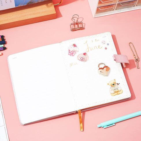 CAGIE Diary with Lock for Girls Ages 8-12 Journal with Lock and Key 296 Gold Edged Pages Heart-Shaped Locked Journal for Women Teen Girls with Gift Box (A - Pearl Pink) in Saudi Arabia