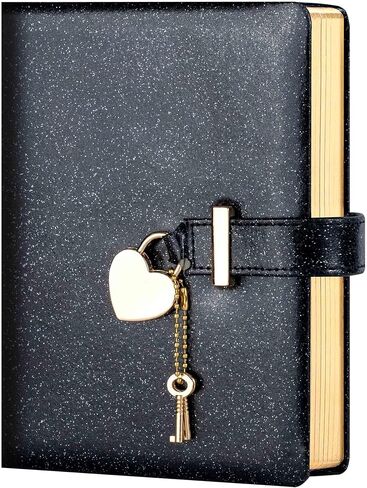 CAGIE Diary with Lock for Girls Ages 8-12 Journal with Lock and Key 296 Gold Edged Pages Heart-Shaped Locked Journal for Women Teen Girls with Gift Box (A - Pearl Pink) in Saudi Arabia