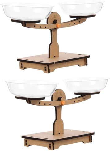 Lurrose 2PCS مقياس التوازن الخشبي لأداة أنشطة المنازل للأنشطة العلمية للتصميم القوي لإشراك ألعاب الرياضيات لتعليم ما قبل المدرسة in Kuwait