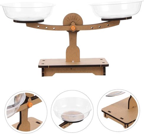 Lurrose 2PCS مقياس التوازن الخشبي لأداة أنشطة المنازل للأنشطة العلمية للتصميم القوي لإشراك ألعاب الرياضيات لتعليم ما قبل المدرسة in Kuwait