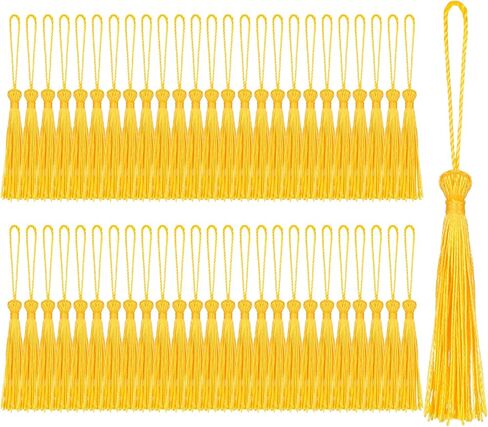 50 PCS مرجعية مرجعية بالجملة ، شرابات لسلسلة المفاتيح صنع الذهب الناعم الحريري المصنوع يدويًا مع حلقات DIY صياغة المجوهر in Kuwait
