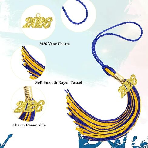 2025 Tassel Graduation ، Tassel Tassel Black ، 2025 Capuations Cap Tassels ، 2025 شرابات مع سحر ذهبي 2025 سنة لإكسسوارات غطاء التخرج لمراسم القبعات العليا in Kuwait