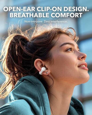 Soundcore C30i, Open-Ear Earbuds, Clip-On Headphones, Lightweight Comfort, Stable Fit, Firm-Shell Design, Attachable Ear Grips, Big Drivers for Clear Audio, 30H Play, IPX4 Water-Resistant(Renewed) in Saudi Arabia