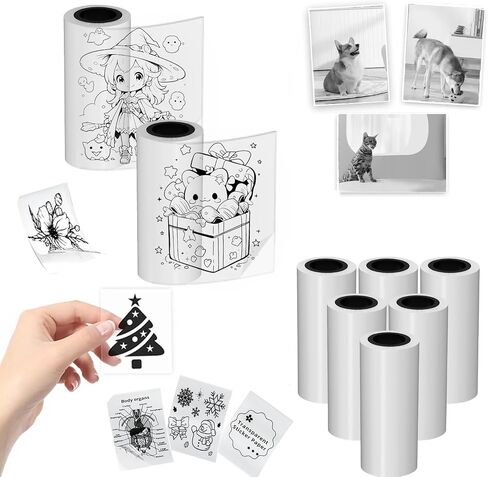 Thermal Printer Paper for Portable Printer, Transparent Sticker Paper, 4 Rolls Black Text Clear Thermal Labels in Saudi Arabia