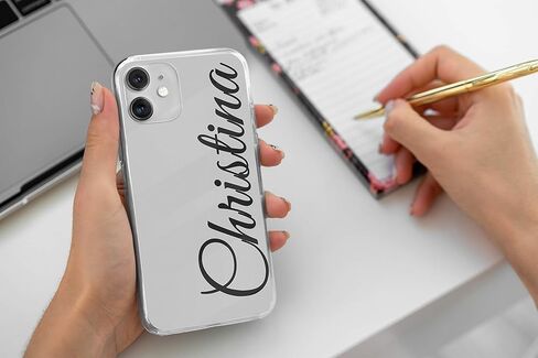 حالة شخصية لـ iPhone 13 Mini 13 Pro 12 14 Pro XR SE 8 Plus Case Clear Name اسم الأحرف الأولى من الغلاف u06 in Kuwait
