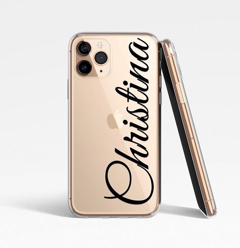 حالة شخصية لـ iPhone 13 Mini 13 Pro 12 14 Pro XR SE 8 Plus Case Clear Name اسم الأحرف الأولى من الغلاف u06 in Kuwait