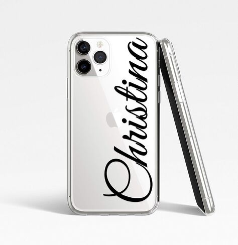 حالة شخصية لـ iPhone 13 Mini 13 Pro 12 14 Pro XR SE 8 Plus Case Clear Name اسم الأحرف الأولى من الغلاف u06 in Kuwait