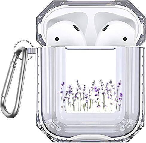 قضية Lavender لـ AirPods 2 Pro Purple Flower Case مع علبة حماية الصيف في سلسلة المفاتيح مع Carabiner لـ AirPods 3 AP22 in Saudi Arabia