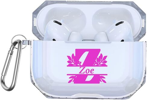 حالة الاسم المخصصة لـ AirPods 2 Pro مع Ceychain Protracted Monogram Case Case for AirPods 1 2 3 هدية فكرة AP3 in Saudi Arabia