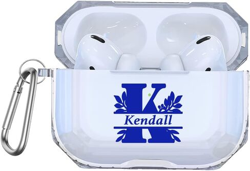 حالة الاسم المخصصة لـ AirPods 2 Pro مع Ceychain Protracted Monogram Case Case for AirPods 1 2 3 هدية فكرة AP3 in Saudi Arabia