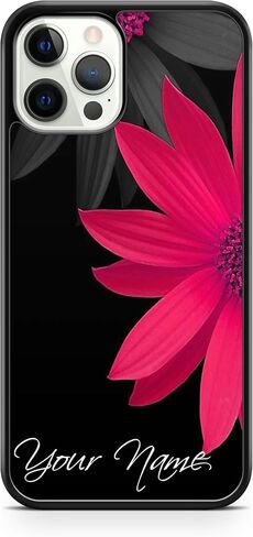 قضية اسم مخصصة لـ iPhone 14 Pro 13 12 Pro Max 12 Mini XS Max XR XS 7 8 Plus Case Monogrammed Flowers Pumper A254 in Kuwait