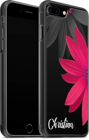 قضية اسم مخصصة لـ iPhone 14 Pro 13 12 Pro Max 12 Mini XS Max XR XS 7 8 Plus Case Monogrammed Flowers Pumper A254 in Kuwait