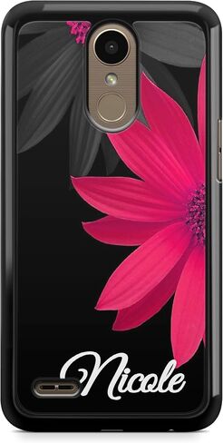 قضية اسم مخصصة لـ iPhone 14 Pro 13 12 Pro Max 12 Mini XS Max XR XS 7 8 Plus Case Monogrammed Flowers Pumper A254 in Kuwait