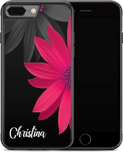 قضية اسم مخصصة لـ iPhone 14 Pro 13 12 Pro Max 12 Mini XS Max XR XS 7 8 Plus Case Monogrammed Flowers Pumper A254 in Kuwait
