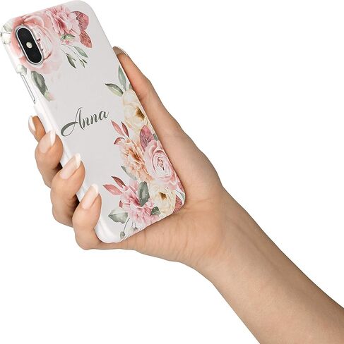 حالة اسم مخصصة لـ iPhone 12 Pro Max XR XS Max 7 Plus X 11 Pro Case Firsts Pastel Roses Flowers Case Protective Gealth A645 in Kuwait