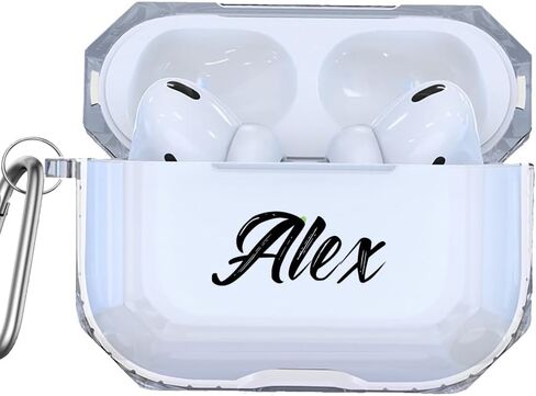 حالة مع Carabiner for AirPods 2 Pro مع سلسلة مفاتيح الواقية المخصصة اسم الجدران الرائعة in Saudi Arabia