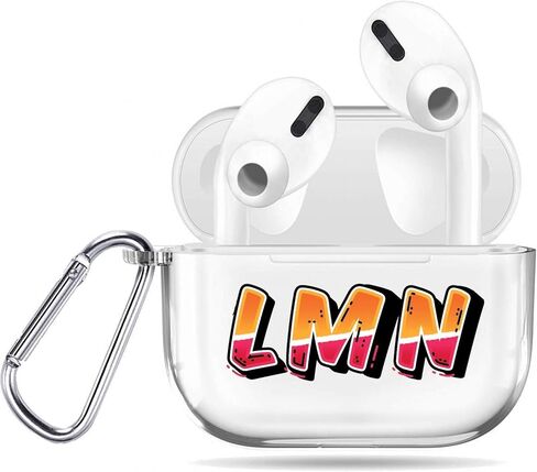 أحرف ثلاثية الأبعاد اسم Case for AirPods 2 Pro مع Ceychain Clear Clear Case Comcics Comics for Pods 1 2 3 AP55 in Saudi Arabia