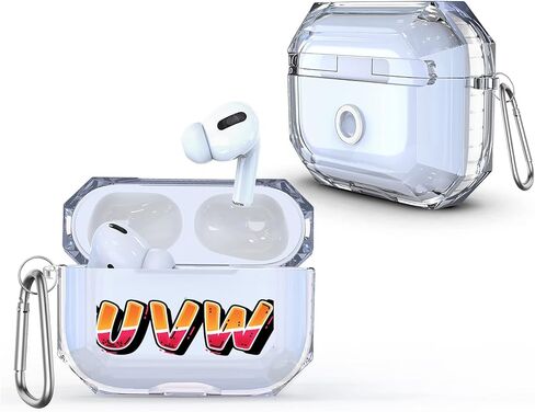 أحرف ثلاثية الأبعاد اسم Case for AirPods 2 Pro مع Ceychain Clear Clear Case Comcics Comics for Pods 1 2 3 AP55 in Saudi Arabia
