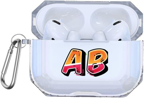 أحرف ثلاثية الأبعاد اسم Case for AirPods 2 Pro مع Ceychain Clear Clear Case Comcics Comics for Pods 1 2 3 AP55 in Saudi Arabia