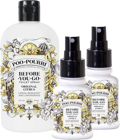 Poo-Pourri Original 16 Ounce Refill Bottle and Spritzmas Tree 2 Ounce Before You Go Toilet Spray in Kuwait