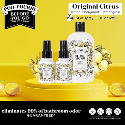 Poo-Pourri Original 16 Ounce Refill Bottle and Spritzmas Tree 2 Ounce Before You Go Toilet Spray in Kuwait