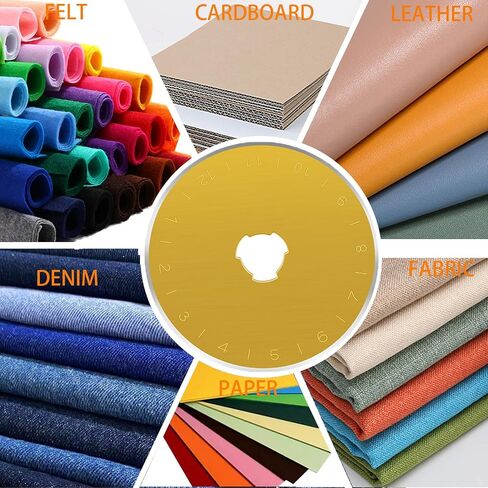 شفرات القاطع الدوار ، شفرات استبدال 60 مم 5 عبوات ، Fits Fiskars ، Olfa ، Martelli ، Dremel ، Truecut ، DAFA ، تعبئة شفرات قطع الأقمشة لفرقة خياطة الخياطة والحرفية SKS-7 ، (Titanium) (Titanium) in Kuwait