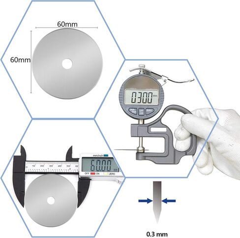شفرات القاطع الدوار ، شفرات استبدال 60 مم 5 عبوات ، Fits Fiskars ، Olfa ، Martelli ، Dremel ، Truecut ، DAFA ، تعبئة شفرات قطع الأقمشة لفرقة خياطة الخياطة والحرفية SKS-7 ، (Titanium) (Titanium) in Kuwait