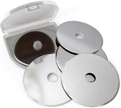 شفرات القاطع الدوار ، شفرات استبدال 60 مم 5 عبوات ، Fits Fiskars ، Olfa ، Martelli ، Dremel ، Truecut ، DAFA ، تعبئة شفرات قطع الأقمشة لفرقة خياطة الخياطة والحرفية SKS-7 ، (Titanium) (Titanium) in Kuwait