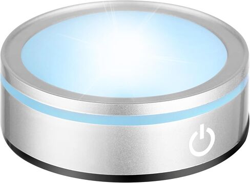 حامل عرض دائري بقاعدة إضاءة LED EUSTUMA غير قابلة للانزلاق بمجموعة متنوعة من الألوان، مناسب للأعمال الفنية الكروية الزجاجية والكريستالية، وتزيين حفلات العطلات. (بدون دوران) (قاعدة مسطحة) in Kuwait