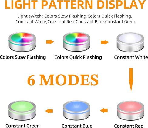 حامل عرض دائري بقاعدة إضاءة LED EUSTUMA غير قابلة للانزلاق بمجموعة متنوعة من الألوان، مناسب للأعمال الفنية الكروية الزجاجية والكريستالية، وتزيين حفلات العطلات. (بدون دوران) (قاعدة مسطحة) in Kuwait