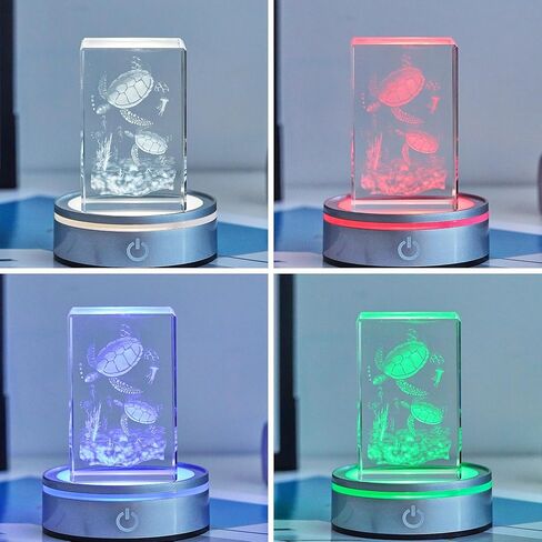 حامل عرض دائري بقاعدة إضاءة LED EUSTUMA غير قابلة للانزلاق بمجموعة متنوعة من الألوان، مناسب للأعمال الفنية الكروية الزجاجية والكريستالية، وتزيين حفلات العطلات. (بدون دوران) (قاعدة مسطحة) in Kuwait