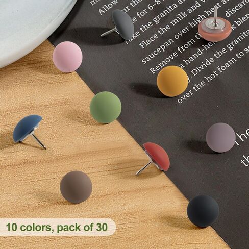 30Pcs Cute Decorative Push Pins, Bulletin Board Tacks, Cork Board Thumbtacks for Classroom Home Office Decor,10 Colors in Saudi Arabia