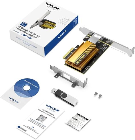 WAVLINK 5GB PCIe Network Card, PCIe to 5 Gigabit Ethernet Network Adapter for Windows 11/10/8.1/8/7, Win Server 2022/2019/2016, Linux in Kuwait