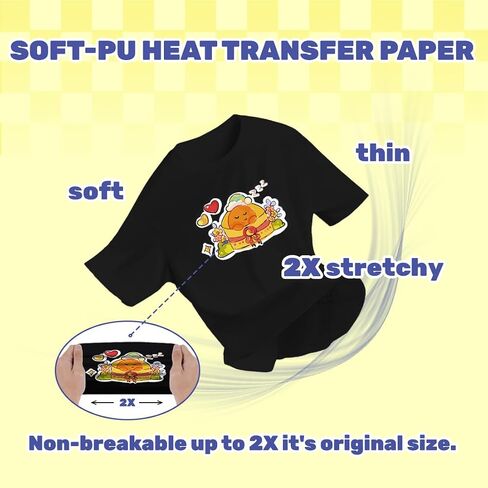 TranSmile Heat Transfer Paper for Inkjet & Laserjet Printer (10 Sheets, 8.5 x 11") Printable Heat Transfer Vinyl for Dark Fabrics Iron on Transfers for T Shirts(D3-10) in Kuwait