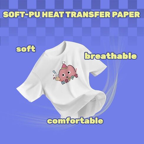 TranSmile Heat Transfer Paper for Inkjet & Laserjet Printer (10 Sheets, 8.5 x 11") Printable Heat Transfer Vinyl for Dark Fabrics Iron on Transfers for T Shirts(D3-10) in Kuwait