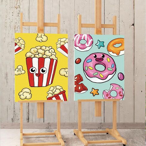 Louise Maelys Pre Drawn Canvas to Paint for Kids - 12 Packs Fruit Food Theme Pre-Stretched Canvas Panels (5x7 inch),Pre Printed Painting Canvas Kit for Beginners, Party Favor in Kuwait
